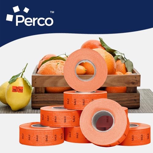 Perco 1 Line Fluorescent Red Sale Labels - 8,000 Blank Price and Date Gun Labels for Perco Lite, X, Plus and Pro 1 Line Price and Date Guns- 8 Rolls, 1 Sleeve - Made in USA - Image 6