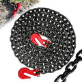 Tow Chain, 12 FT 1/4" Chain, G80 Trailer Safety Chain with G70 Hooks, Wll 3300 LBS Heavy Duty Chain for Trailer Truck Tie Down Binding Equipment(Oiled Black) by SENKEYFE