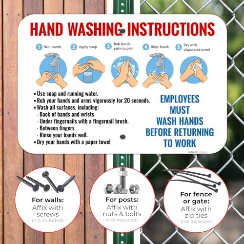Employees Wash Hands Before Returning to Work Sign, - Image 4