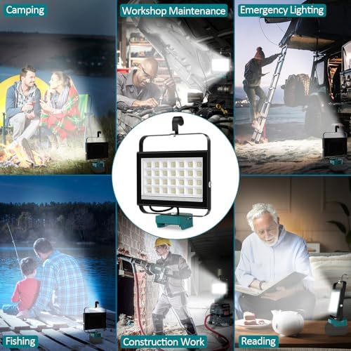 T-SUN 100W LED Work Light, Cordless Portable Light for 20V Max Battery - Image 7