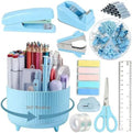 360 Rotating Multipurpose Organizer - Cute Rotating Pen Holder with, 12Pcs Desk Organizers and Accessories, Art Supply Storage Box Caddy for Office, Home(Blue) by Unknown