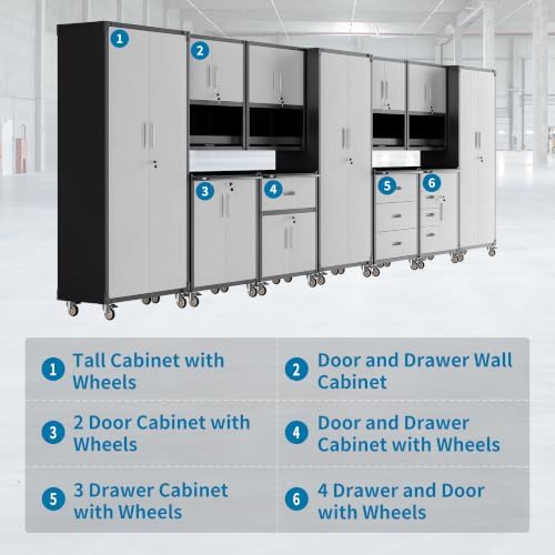 11-Piece Garage Storage Cabinets System Heavy Duty Workshop Set - Image 4