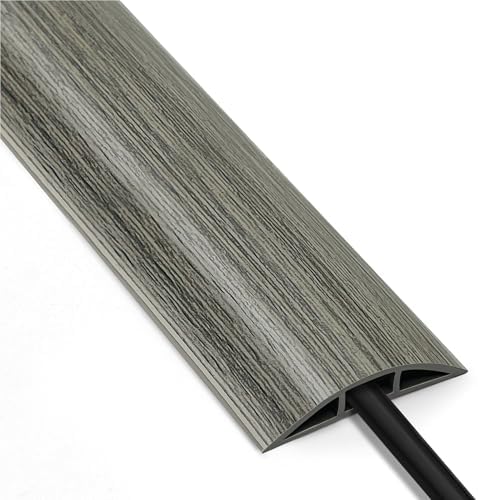 Cable Floor Cover LZEOY, 10ft Electrical Cord Cover, Wood Grey Floor Wire Cover, Soft PVC Floor Cable Covers for Cords, Electric Cord Covers for Floor for Home, Offices, Hotel, Outdoor by LZEOY
