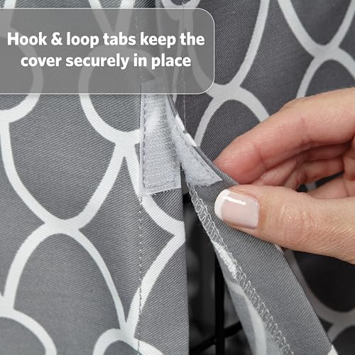 MidWest Homes for Pets Medium Dog Crate Cover With Teflon Fabric Protector, Poly-Cotton Privacy Kennel Cover Fits Most 30-inch Crates, Gray Designer Print, Washable, Reduces Barking - Image 4