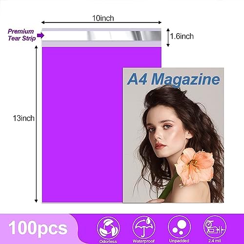 JinRuiKJ Thank You Poly Mailers 10x13 Inch, 100 PCS, Purple - Image 2