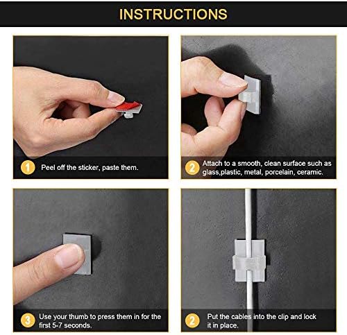 Cable Clips Self with 3M Adhesive Cord Organizer Hooks for Office Home Car - Image 6