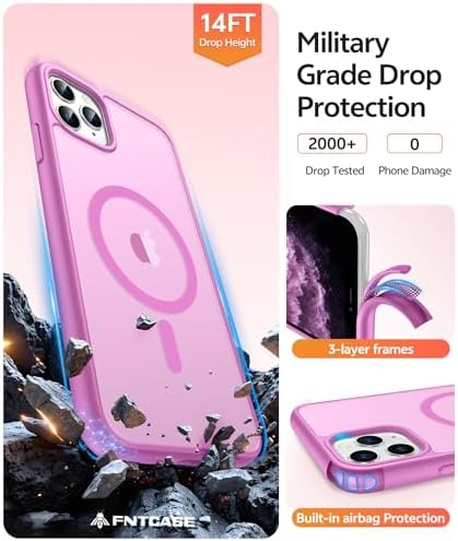 FNTCASE for iPhone 11 Pro Case, Fit for Magsafe, Translucent Matte Back - Image 5