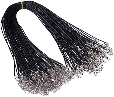 Paxcoo 50Pcs 18" Black Waxed Necklace Cord for Jewelry Making - Image 5