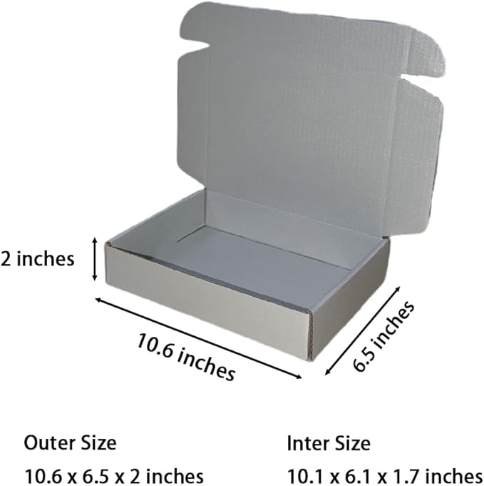 50 Pcs 10.6 x 6.5 x 2 inches Shipping Boxes - Image 2
