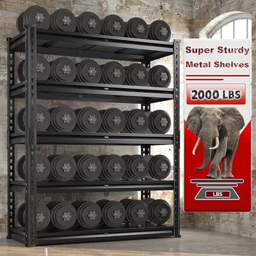 REIBII 72.1" H Garage Shelving 2000LBS Storage Shelves Heavy Duty Metal Shelving 5 Tier Garage Storage Shelves for Commercial Warehouse Pantry Kitchen 72.1" H x 40.1" W x 18.1" D - Image 3