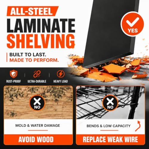 PRESTELION Garage Shelving 3000 LBS Adjustable Metal Storage Shelves - Image 3
