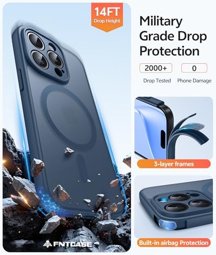 FNTCASE for iPhone 15 Pro Max Case, Fit for Magsafe, Glass Screen Protector - Image 5