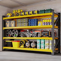 BYNSOE 71" W Storage Shelves 5000lbs Garage Metal Shelving Heavy Duty Garage Shelves Adjustable Storage Shelves for Industrial, Factory (Black-Yellow, 71" W x 24" D x 69" H) by BYNSOE