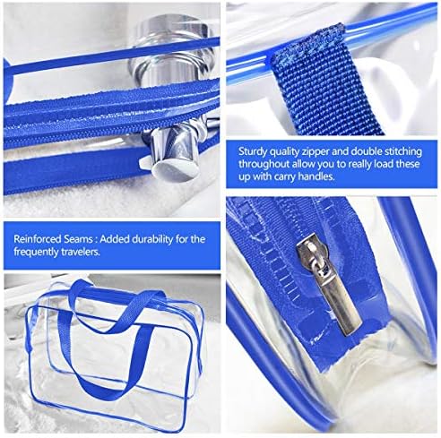2Pcs Crystal Clear PVC Travel Toiletry Bag Kit for Women Men, Cosmetic Bags - Image 3