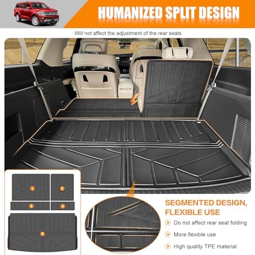 Cargo Mat Compatible with 2018-2024 Ford Expedition Max/Lincoln Navigator L Cargo Liner Seatback Protector for Expedition Max/Navigator L Accessories(18-24 Expedition Max/Navigator L) - Image 3