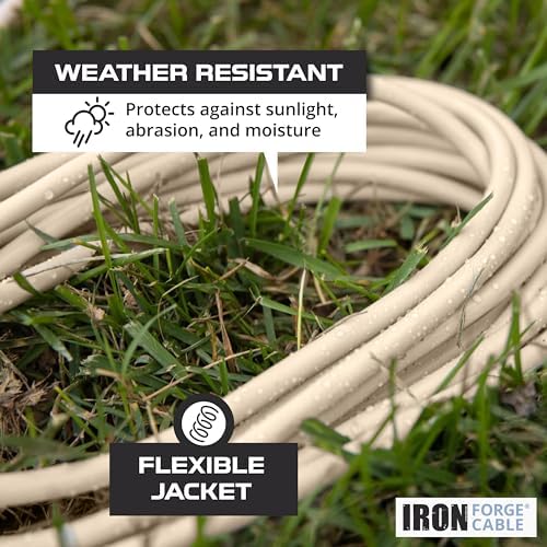 Iron Forge Cable 16 Gauge Beige Extension Cord Multi Outlet, 100 Ft - SJTW - Image 3