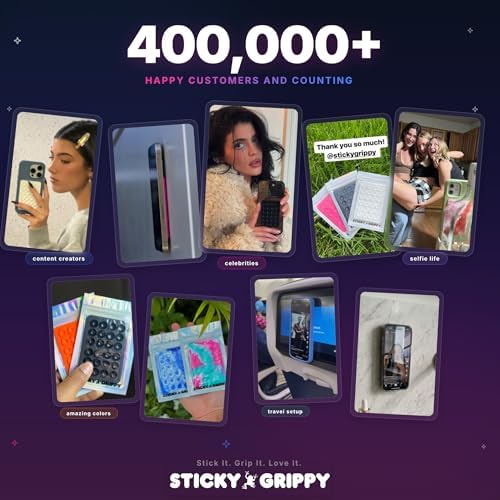 StickyGrippy Suction Phone Case Mount, Sillicon Adhesive Phone Accessory for iPhone and Android, Hands-Free Fidget Toy Mirror Shower Phone Holder, Tiktok Videos and Selfies (Bubble Gum) - Image 7