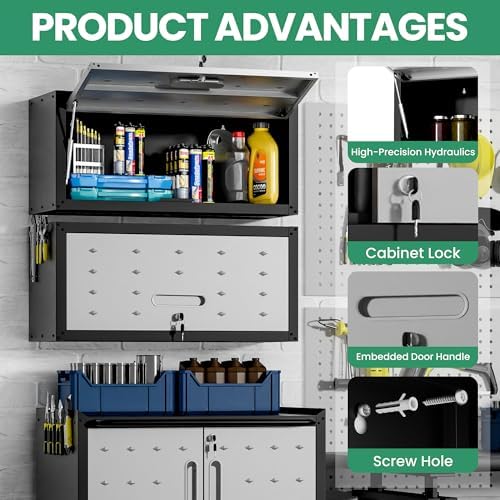 12-Piece Heavy Duty Steel Garage Cabinet System | All-in-One Modular Garage Cabinet Set for Ultimate Workshop Organization | Easy Assembly Garage Storage Cabinets & Tool Bench - Image 5