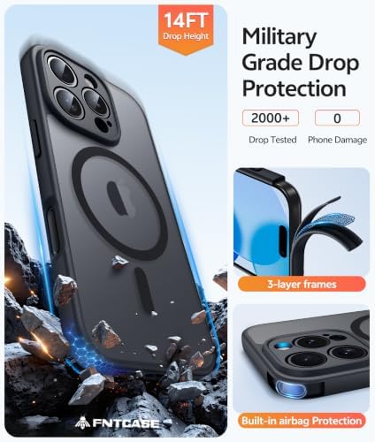 FNTCASE for iPhone 16 Pro Max Case, Fit for Magsafe, Glass Screen Protector - Image 5