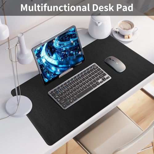 Bloss Desk Mat with Stitched Edges, Leather Large Mouse Pad, Non-Slip Desk Protector Mat, Desk Blotter, Waterproof Desk Pad for Office Home Decor/Black(31.5×15.7 Inches) - Image 5
