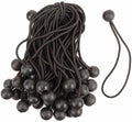 Wideskall® Heavy Duty 6" inch Ball Bungee Cord Tarp Canopy Tie Down Strap, Black (Pack of 30) by Wideskall