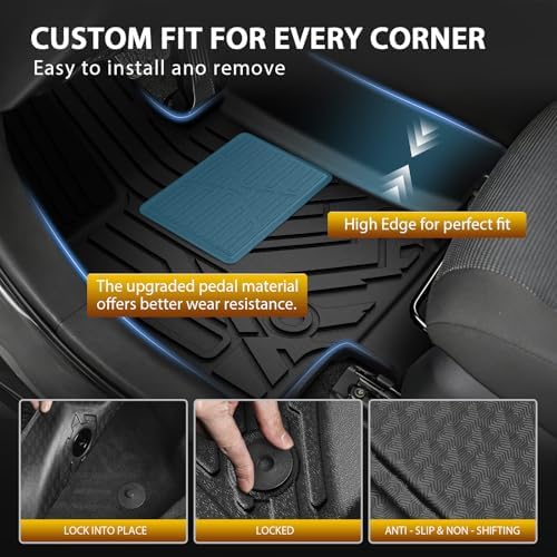 Powerty Floor Mats for Toyota RAV4 Hybrid 2026(Not for PHEV), All Weather 3D TPE Anti-Slip Trunk Cargo Liner Seat Back Covers Protectors Full Set Car Accessories - Image 4