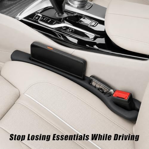 Car Seat Gap Filler Organizer 2 PCS Black Universal Seat Gap Plug Blocker Anti-Drop Console Catcher Phone Keys Storage for Car Truck SUV Auto Accessories Style3 - Image 4