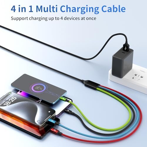 4 in 1 Multi Charging Cable, 2 Pack 5FT Charging Cords for Multiple Devices - Image 6