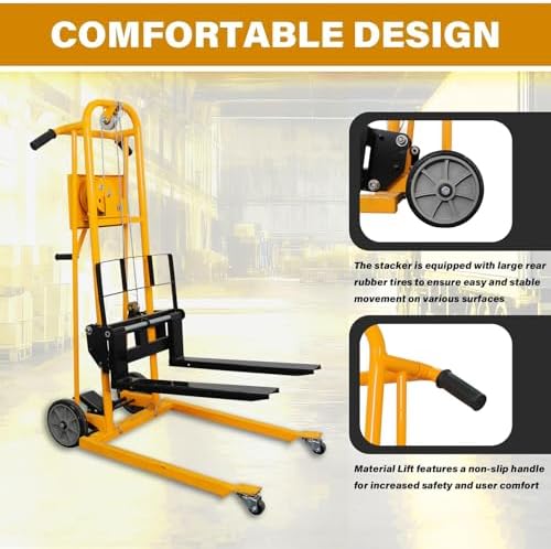 APOLLOLIFT Material Lift Winch Stacker 500lbs Capacity 41.4" Lifting Height - Image 5