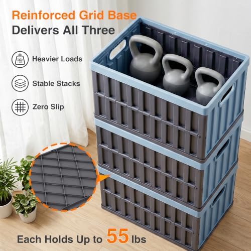Citylife 2PC 64L Collapsible Storage Bins with Lids, Collapsible bins - Image 5
