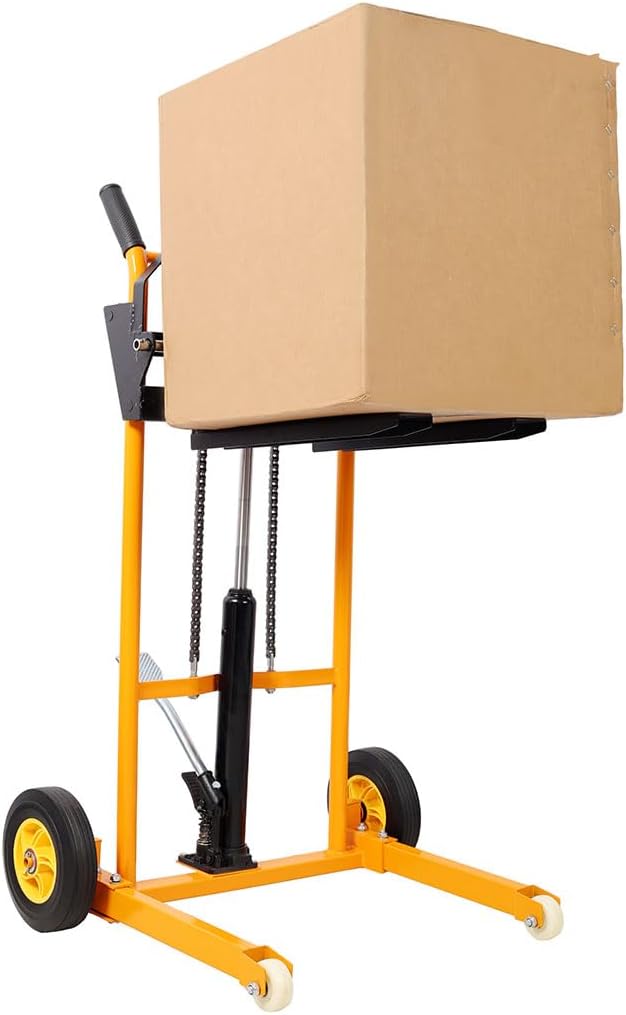 Manual Hydraulic Lift Stacker, 440 lb Capacity Pallet Jack Dolly by YATON