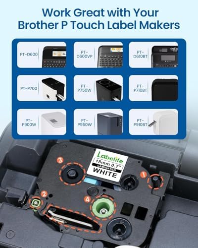 10-Pack Replacement for Brother TZe-241 TZe241 P Touch Label Tape 18mm - Image 2