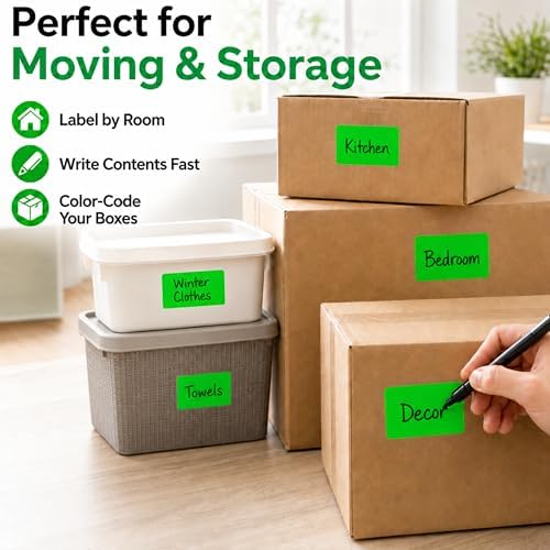 ChromaLabel Moving Labels, 2 x 3 Inch Fluorescent Green, 250/Box - Image 4