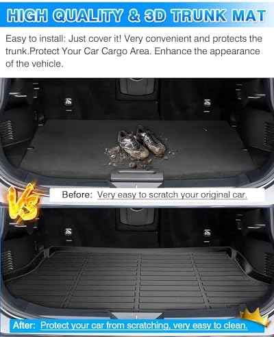Cartist Cargo Liner Custom Fit for Nissan Rogue SV S SL 2014-2020 All Weather Trunk Mat Black for Nissan Rogue Accessories (Not Fit 7-Seat/Rogue Select/Rogue Sport/Hybrid Models) - Image 6