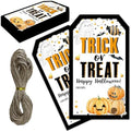 Halloween Paper Gift Tags with String-50Pcs,Trick Or Treat for You Happy Halloween Tags for Goodie Bags, 2 x 3.5 Inch Writable Waterproof Hanging Labels for Decor Party Supplies, Gift Wrapping-B05 by RPLCSPC
