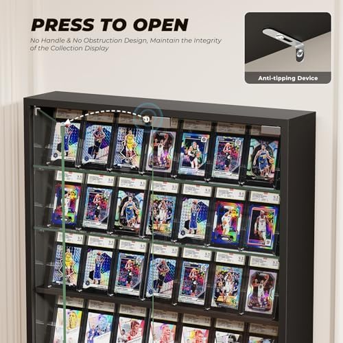 Wall Display Case with Glass Doors, Sports Card Display Case - Image 5