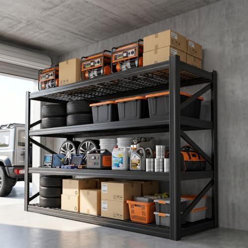 4-Tier Heavy Duty Garage Shelving, 8,000 lbs Capacity Adjustable Metal Storage Shelving Unit for Garage, Basement, Warehouse & Workshop, 71" W x 24" D x 71" H - Image 2