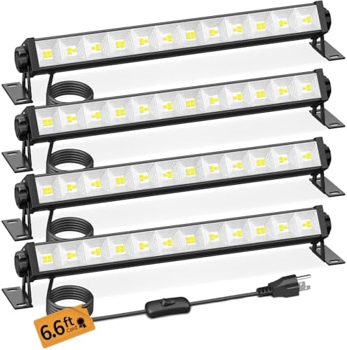 40W LED Shop Lights, 5400LM Plug in Garage Light, 6000K Daylight, 4 Pack by YAYIT