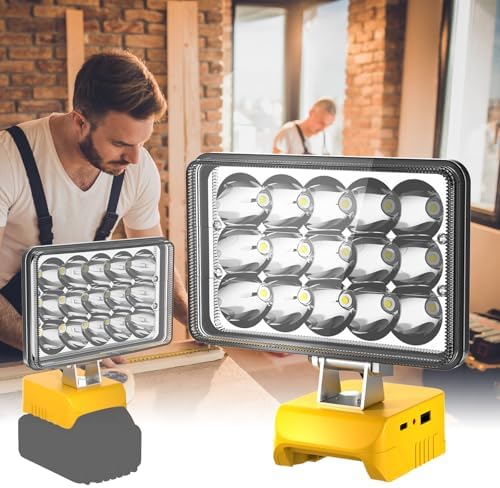 T-SUN 75W LED Work Light Compatible with Dewalt 20V Max Battery by T-SUN
