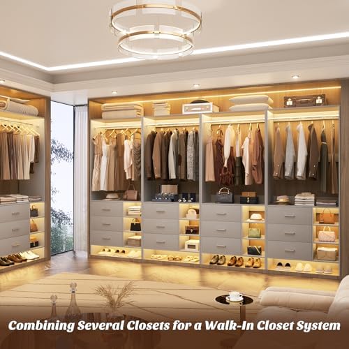 Aheaplus 2.5FT Closet System with 3 Drawers, 29.5’’ Closet Organizer, Grey - Image 3