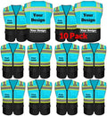 Safety Vest Customize Logo with 5 Pockets & Zipper Reflective High Visibility Vest Class 2 Outdoor Workwear by evershare
