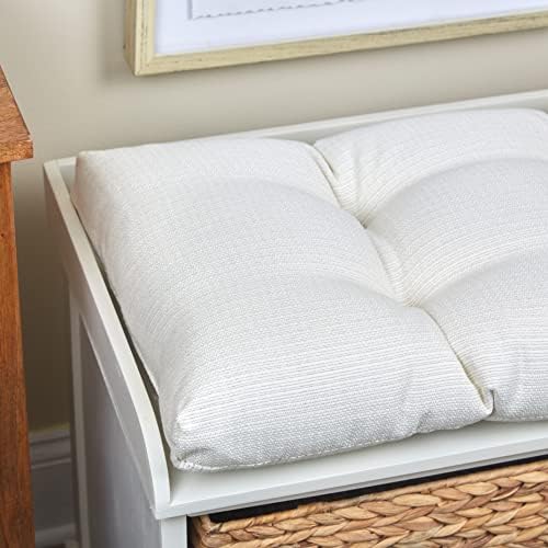 Klear Vu The Gripper Non-Slip Tufted Bench Cushion for Indoor Furniture, Assembled in USA, Entryway Storage, Bay Window, Corner Nook or Piano Seat, 33 Inches, Solid Ivory - Image 5