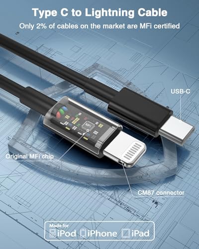 Susnwere USB C to Lightning Cable (2pack 6ft), Apple MFi Certified iPhone Fast Charger 2m, Power Delivery Original Type C Charging Cord for Apple iPhone 13/12/11 Pro/11/XS MAX/XR/8/7/6s Plus,iPad - Image 2