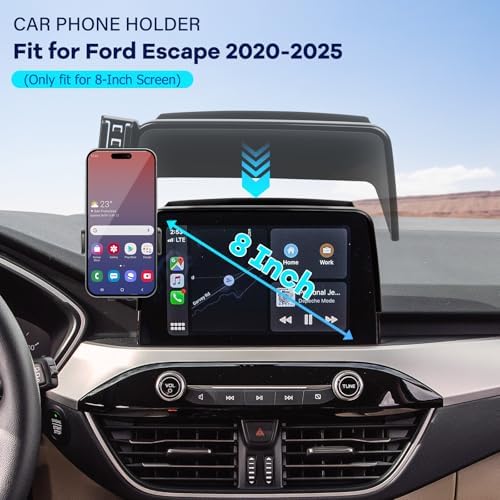 Car Phone Holder for 2020-2025 Ford Escape Accessories-Cell Phone Mount for Escape 8 inch Touch Screen Cradles Hands-Free 360° Rotation - Image 2