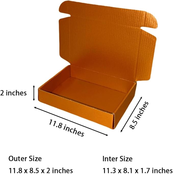 50 Pcs 11.8 x 8.5 x 2 inches Large Size Corrugated Cardboard Gift Boxes - Image 2