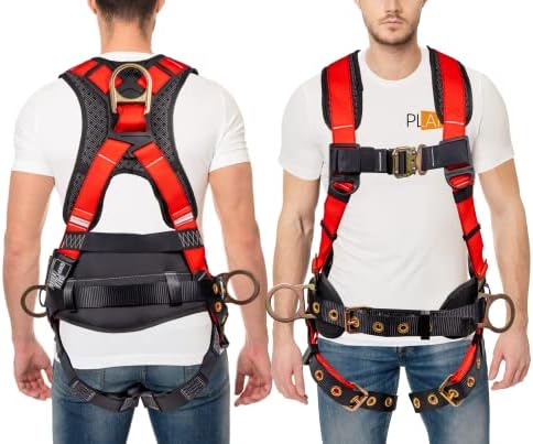 Palmer Safety Hammerhead 5pt Safety Harness Back Padded, QCB Chest, Tongue Buckel Legs Straps, Back & Side D-Rings by ATERET