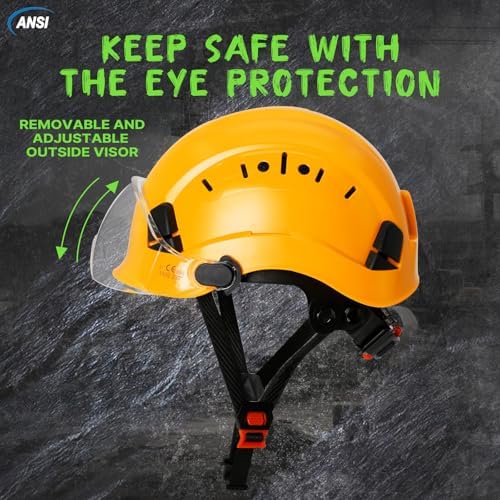 Aolamegs Construction Hard Hat with Visor and Chin Strap for Men,ANSI Z89.1 - Image 3
