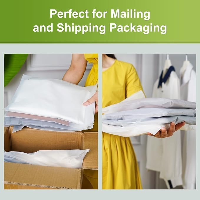 Frosted Packaging Bags for Shipping, 50 Pcs 14x18 Inch Zipper Plastic Shirt Bags for Clothing, T-Shirt, Pants, Document, Sweaters, 3 Mil with Vent Holes - Image 4