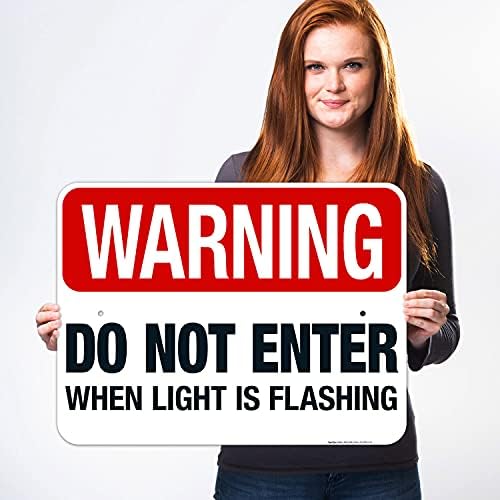 Warning Do Not Enter When Light is Flashing Sign, - Image 2