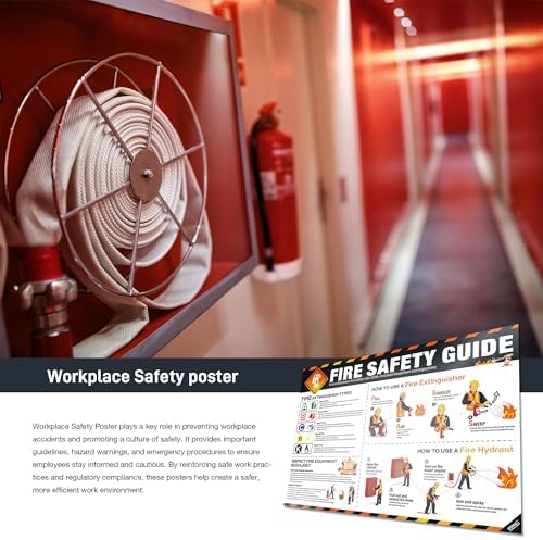 Fire Safety Poster – OSHA Compliance Fire Extinguisher & Hydrant Use Guide, Fire Types Chart, Emergency Instructions, Workplace Safety Sign, Laminated, Large 18 x 24 Wall Chart - Image 5